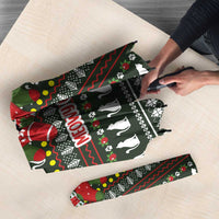 Black Cats in Stockings Umbrella with Meowy Christmas Quote on Festive Pattern Design - Wonder Print Shop