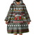 Black Cats in Stockings Wearable Blanket Hoodie with Meowy Christmas Quote on Festive Pattern Design - Wonder Print Shop