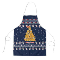 Meowy Catmas Apron with Orange Cats Christmas Tree and Snowflake Pattern Design - Wonder Print Shop