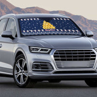 Meowy Catmas Auto Sun Shade with Orange Cats Christmas Tree and Snowflake Pattern Design - Wonder Print Shop