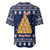 Meowy Catmas Baseball Jersey with Orange Cats Christmas Tree and Snowflake Pattern Design - Wonder Print Shop