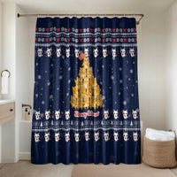 Meowy Catmas Bathroom Set with Orange Cats Christmas Tree and Snowflake Pattern Design - Wonder Print Shop