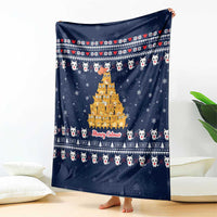 Meowy Catmas Blanket with Orange Cats Christmas Tree and Snowflake Pattern Design - Wonder Print Shop