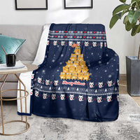 Meowy Catmas Blanket with Orange Cats Christmas Tree and Snowflake Pattern Design - Wonder Print Shop