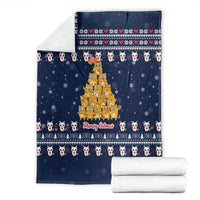 Meowy Catmas Blanket with Orange Cats Christmas Tree and Snowflake Pattern Design - Wonder Print Shop