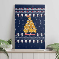 Meowy Catmas Canvas Wall Art with Orange Cats Christmas Tree and Snowflake Pattern Design - Wonder Print Shop