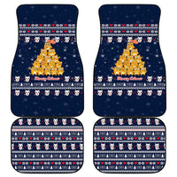 Meowy Catmas Car Mats with Orange Cats Christmas Tree and Snowflake Pattern Design - Wonder Print Shop