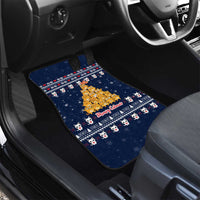 Meowy Catmas Car Mats with Orange Cats Christmas Tree and Snowflake Pattern Design - Wonder Print Shop