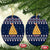 Meowy Catmas Ceramic Ornament with Orange Cats Christmas Tree and Snowflake Pattern Design - Wonder Print Shop