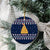 Meowy Catmas Ceramic Ornament with Orange Cats Christmas Tree and Snowflake Pattern Design - Wonder Print Shop