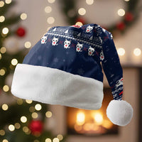Meowy Catmas Christmas Santa Hat with Orange Cats Christmas Tree and Snowflake Pattern Design - Wonder Print Shop