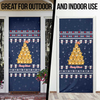 Meowy Catmas Door Cover with Orange Cats Christmas Tree and Snowflake Pattern Design - Wonder Print Shop