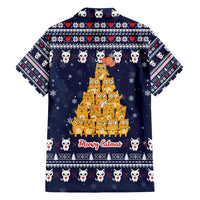 Meowy Catmas Family Matching Summer Maxi Dress and Hawaiian Shirt with Orange Cats Christmas Tree and Snowflake Pattern Design - Wonder Print Shop