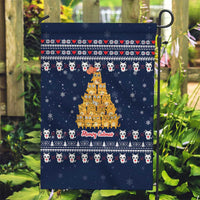Meowy Catmas Garden Flag with Orange Cats Christmas Tree and Snowflake Pattern Design - Wonder Print Shop