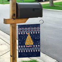 Meowy Catmas Garden Flag with Orange Cats Christmas Tree and Snowflake Pattern Design - Wonder Print Shop