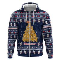 Meowy Catmas Hoodie with Orange Cats Christmas Tree and Snowflake Pattern Design - Wonder Print Shop
