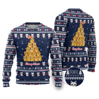 Meowy Catmas Ugly Christmas Sweater with Orange Cats Christmas Tree and Snowflake Pattern Design - Wonder Print Shop