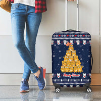 Meowy Catmas Luggage Cover with Orange Cats Christmas Tree and Snowflake Pattern Design - Wonder Print Shop