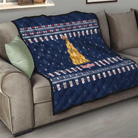 Meowy Catmas Quilt with Orange Cats Christmas Tree and Snowflake Pattern Design - Wonder Print Shop