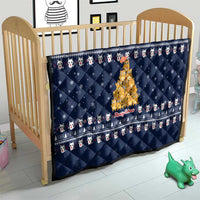 Meowy Catmas Quilt with Orange Cats Christmas Tree and Snowflake Pattern Design - Wonder Print Shop