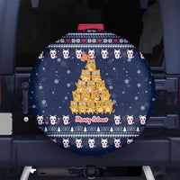 Meowy Catmas Spare Tire Cover with Orange Cats Christmas Tree and Snowflake Pattern Design - Wonder Print Shop