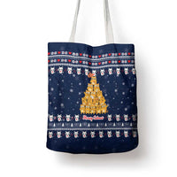 Meowy Catmas Tote Bag with Orange Cats Christmas Tree and Snowflake Pattern Design - Wonder Print Shop