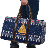 Meowy Catmas Travel Bag with Orange Cats Christmas Tree and Snowflake Pattern Design - Wonder Print Shop