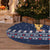 Meowy Catmas Tree Skirt with Orange Cats Christmas Tree and Snowflake Pattern Design - Wonder Print Shop