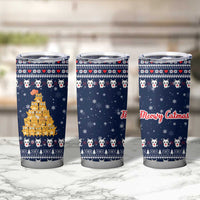 Meowy Catmas Tumbler Cup with Orange Cats Christmas Tree and Snowflake Pattern Design - Wonder Print Shop
