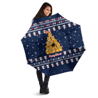 Meowy Catmas Umbrella with Orange Cats Christmas Tree and Snowflake Pattern Design - Wonder Print Shop