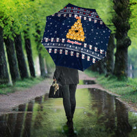 Meowy Catmas Umbrella with Orange Cats Christmas Tree and Snowflake Pattern Design - Wonder Print Shop
