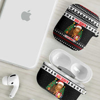 Meowy Catmas AirPods Case with Tabby Cat Santa Hat and Christmas Tree Gift Pattern Design - Wonder Print Shop
