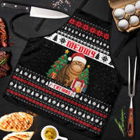Meowy Catmas Apron with Tabby Cat Santa Hat and Christmas Tree Gift Pattern Design - Wonder Print Shop