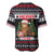 Meowy Catmas Baseball Jersey with Tabby Cat Santa Hat and Christmas Tree Gift Pattern Design - Wonder Print Shop