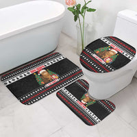 Meowy Catmas Bathroom Set with Tabby Cat Santa Hat and Christmas Tree Gift Pattern Design - Wonder Print Shop