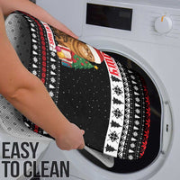 Meowy Catmas Bathroom Set with Tabby Cat Santa Hat and Christmas Tree Gift Pattern Design - Wonder Print Shop