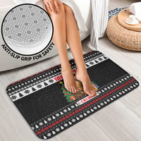 Meowy Catmas Bathroom Set with Tabby Cat Santa Hat and Christmas Tree Gift Pattern Design - Wonder Print Shop