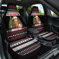 Meowy Catmas Car Seat Cover with Tabby Cat Santa Hat and Christmas Tree Gift Pattern Design - Wonder Print Shop