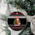 Meowy Catmas Ceramic Ornament with Tabby Cat Santa Hat and Christmas Tree Gift Pattern Design - Wonder Print Shop