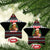 Meowy Catmas Ceramic Ornament with Tabby Cat Santa Hat and Christmas Tree Gift Pattern Design - Wonder Print Shop