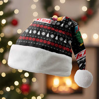 Meowy Catmas Christmas Santa Hat with Tabby Cat Santa Hat and Christmas Tree Gift Pattern Design - Wonder Print Shop