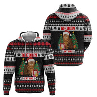 Meowy Catmas Hoodie with Tabby Cat Santa Hat and Christmas Tree Gift Pattern Design - Wonder Print Shop
