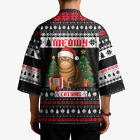 Meowy Catmas Kimono with Tabby Cat Santa Hat and Christmas Tree Gift Pattern Design - Wonder Print Shop