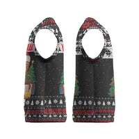 Meowy Catmas Christmas Knitted V-Neck Vest with Tabby Cat Santa Hat and Christmas Tree Gift Pattern Design - Wonder Print Shop