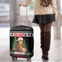 Meowy Catmas Luggage Cover with Tabby Cat Santa Hat and Christmas Tree Gift Pattern Design - Wonder Print Shop