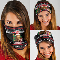 Meowy Catmas Neck Gaiter with Tabby Cat Santa Hat and Christmas Tree Gift Pattern Design - Wonder Print Shop