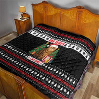 Meowy Catmas Quilt with Tabby Cat Santa Hat and Christmas Tree Gift Pattern Design - Wonder Print Shop