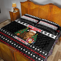 Meowy Catmas Quilt Bed Set with Tabby Cat Santa Hat and Christmas Tree Gift Pattern Design - Wonder Print Shop