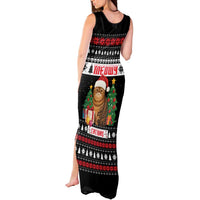 Meowy Catmas Tank Maxi Dress with Tabby Cat Santa Hat and Christmas Tree Gift Pattern Design - Wonder Print Shop