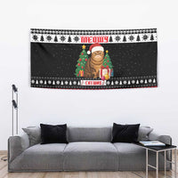 Meowy Catmas Tapestry with Tabby Cat Santa Hat and Christmas Tree Gift Pattern Design - Wonder Print Shop